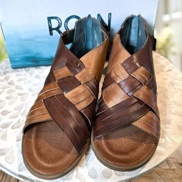 Roan by Bed Stu Alacrity Leather Sandal Brown/Tan Women's Size 9 EU 40 - Picture 2 of 13